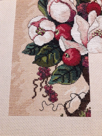 Этап процесса «Ваза с магнолиями»