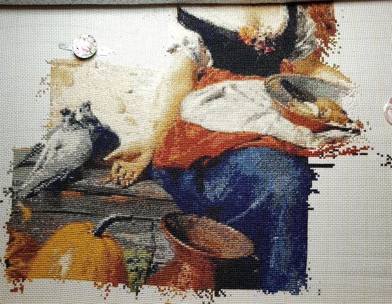 Этап процесса «"Крестьянка на крыльце"»