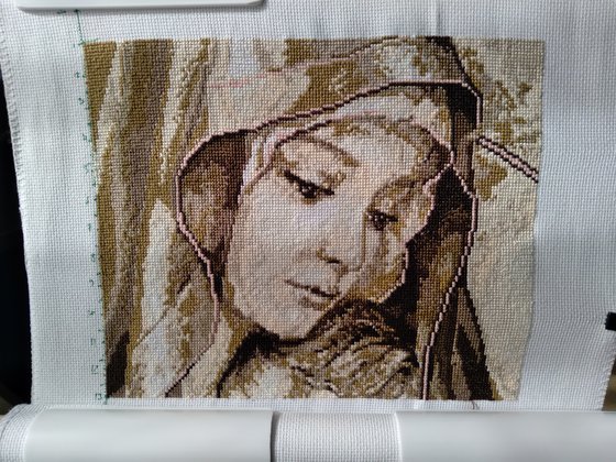 Этап процесса «Мадонна с младенцем.»