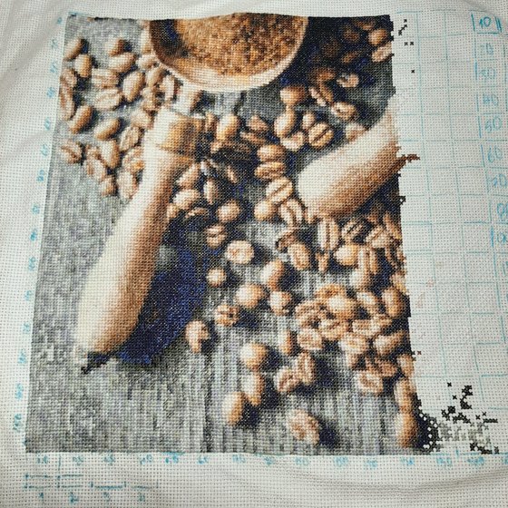 Этап процесса «Кофе и зерна»