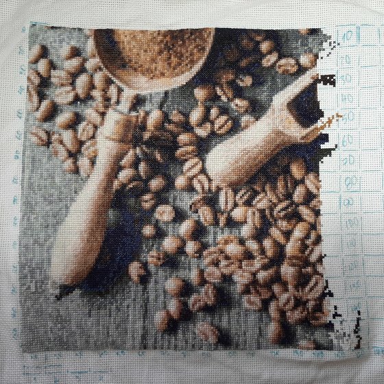 Этап процесса «Кофе и зерна»