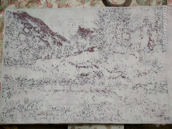 Этап процесса «Лошади, горы»