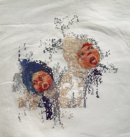 Этап процесса «"Детки зимой" по картине Киры Паниной»