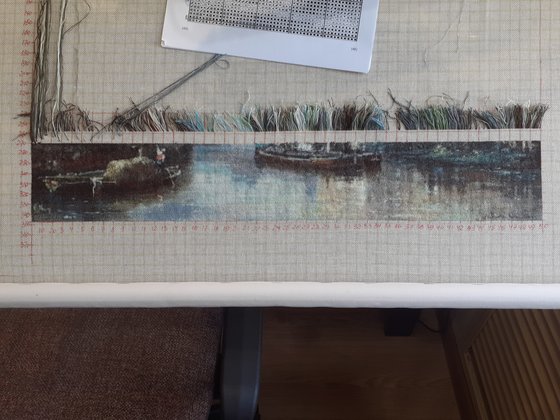 Этап процесса «Баржи на канале в Брюгге»