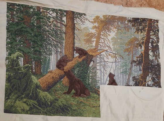 Этап процесса «утро в сосновом лесу»