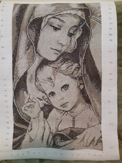 Этап процесса «Мадонна с младенцем»