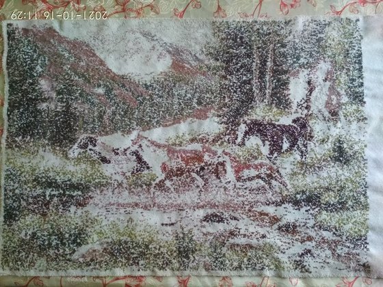 Этап процесса «Лошади, горы»