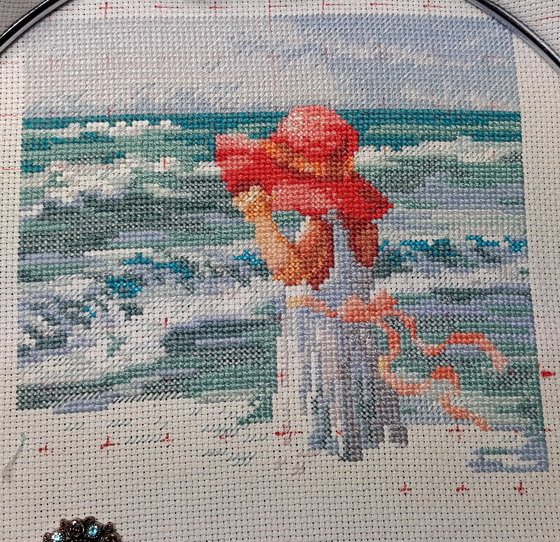 Этап процесса «Dimensions. Girl at the Beach»