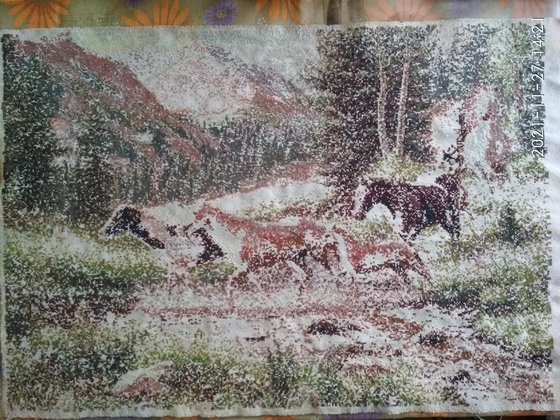 Этап процесса «Лошади, горы»