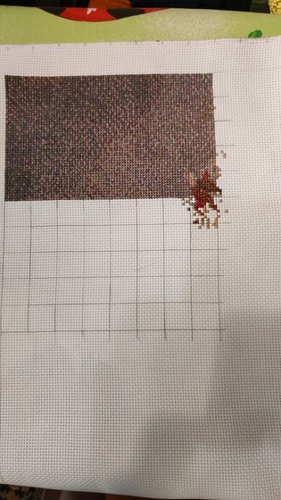 Этап процесса «Схема вышивки «Пионы» (№780727»