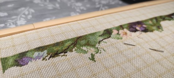 Этап процесса «Девушка с розами»