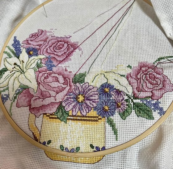 Этап процесса «Букет цветов»