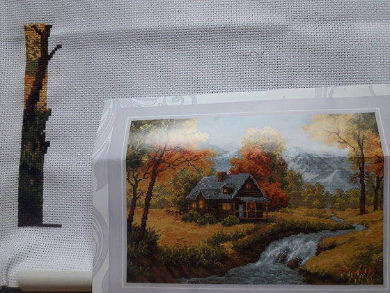 Этап процесса «"Осенний пейзаж"»