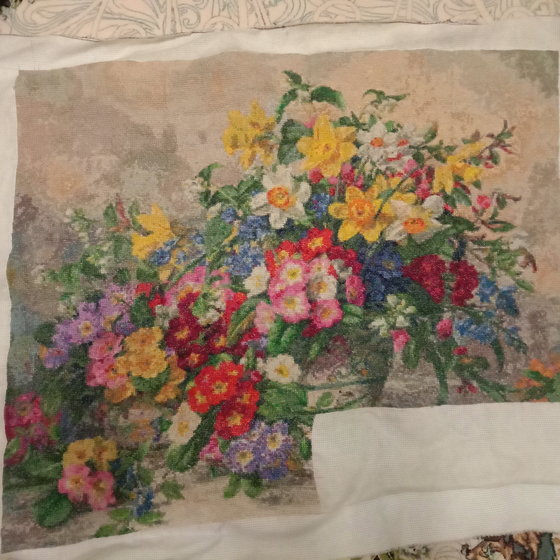 Этап процесса «Букет весенних цветов»