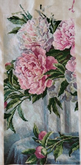 Этап процесса «Пионы у окна Luca-s»