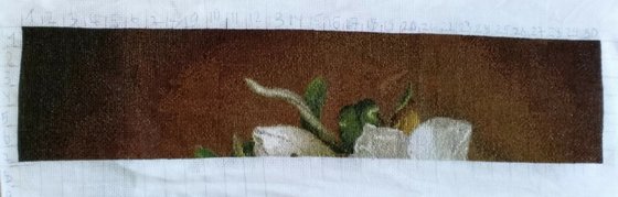 Этап процесса «Магнолия на золотом бархате.»