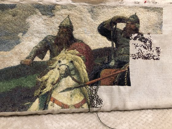 Этап процесса «Три богатыря, Васнецов»