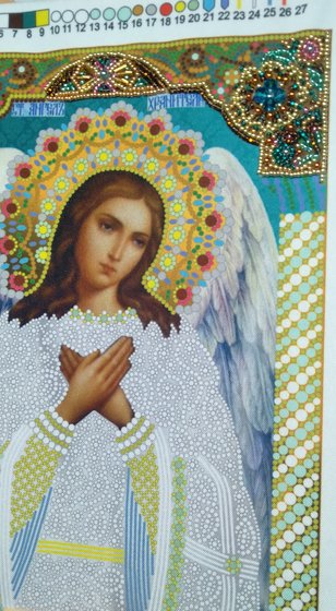 Этап процесса «ИКОНА АНГЕЛА ХРАНИТЕЛЯ.  КАРТИНЫ БИСЕРОМ.»