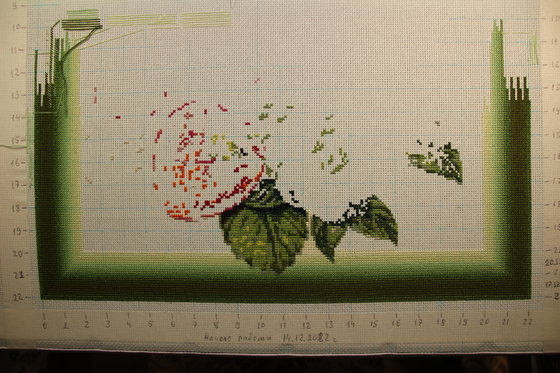 Этап процесса «Букет на подушку.»