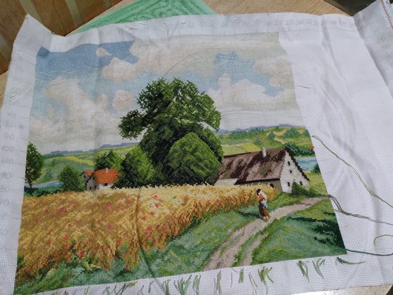 Этап процесса «Летний пейзаж»