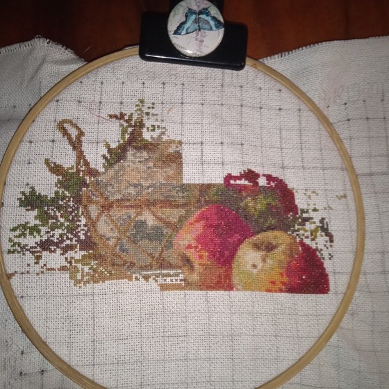 Этап процесса «Натюрморт с яблоками»