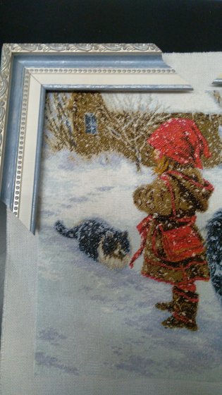 Этап процесса «Зимние радости. По картине Роберта Дункана.»