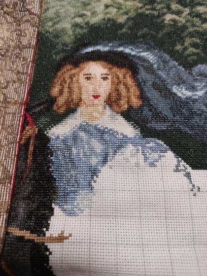 Этап процесса «Всадница по мотивам картины К.П. Брюллова»