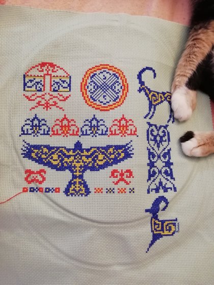 Этап процесса «Сэмплер стилизация казахского орнамента»