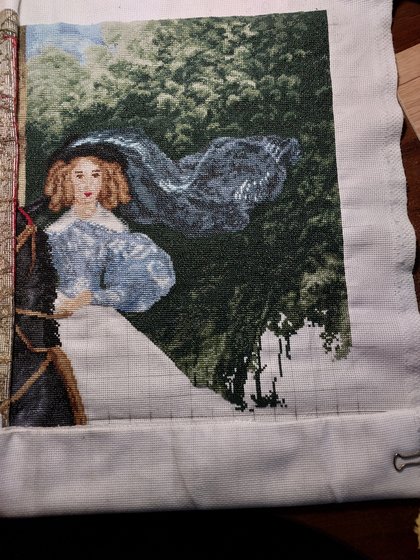 Этап процесса «Всадница по мотивам картины К.П. Брюллова»