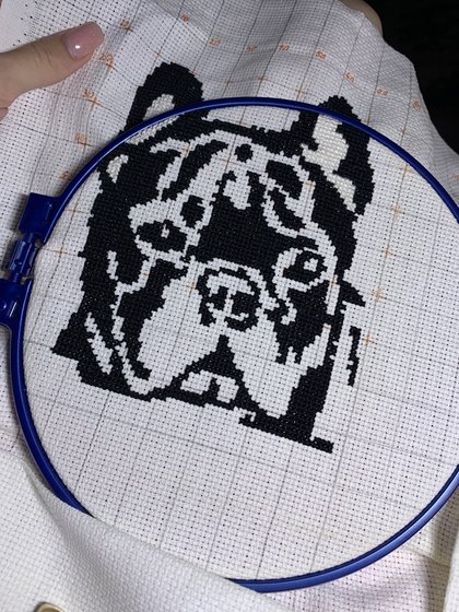 Этап процесса «Французский бульдог моно»