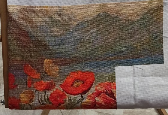 Этап процесса «Красные маки Иссык-Куля»