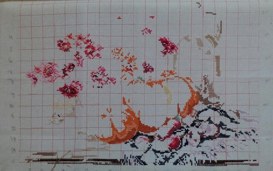 Этап процесса «Натюрморт с тыквой от Алисы»