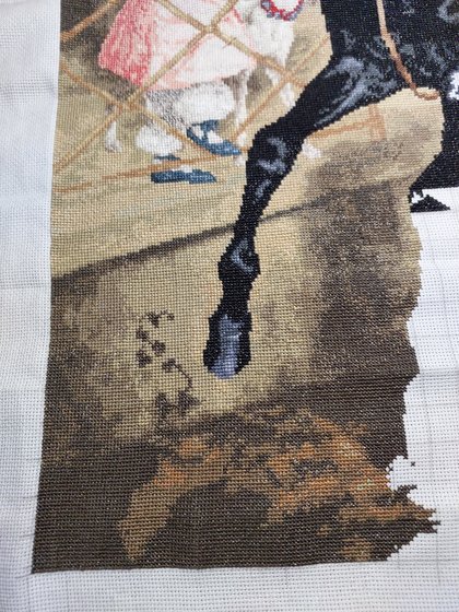 Этап процесса «Всадница по мотивам картины К.П. Брюллова»