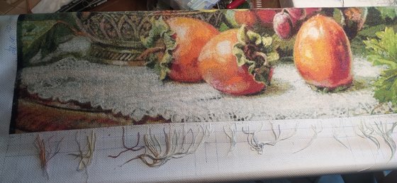 Этап процесса «Натюрморт с хурмой.»