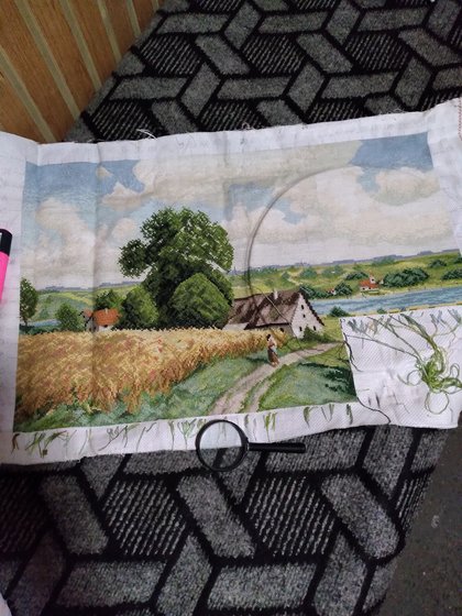 Этап процесса «Летний пейзаж»