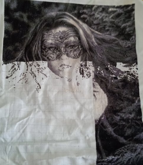 Этап процесса «девушка в маске»