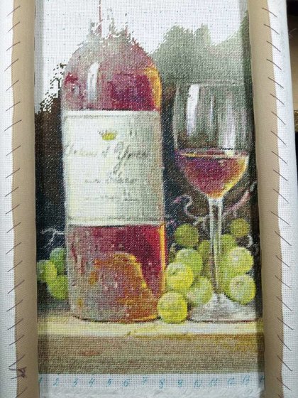 Этап процесса «Bonny Art 0001-PB "Белое вино и виноград"»