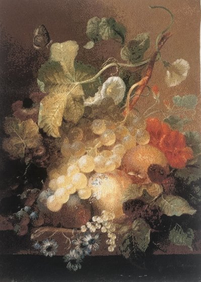 Этап процесса «По мотивам Натюрморта с байзеновыми ягодами Яна ван дер Ваардена»