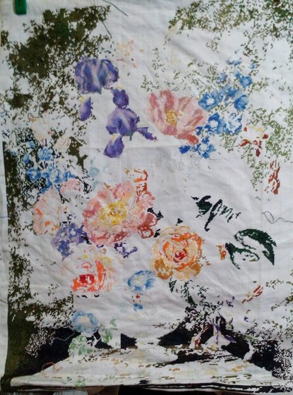 Этап процесса «Букет по картине Альберта Вильямса»