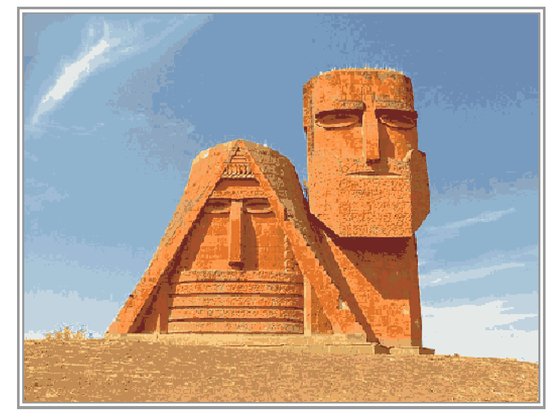 Этап процесса «Вышивка монумента "Мы - наши горы"»