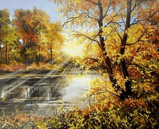 Этап процесса «Осень по картине Анны Булгару»