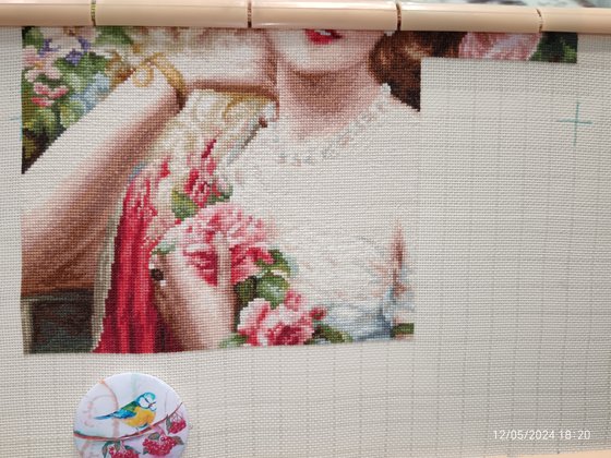 Этап процесса «Портрет девушки с розами»