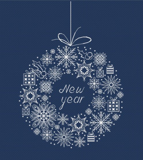 Этап процесса «Новогодний венок»