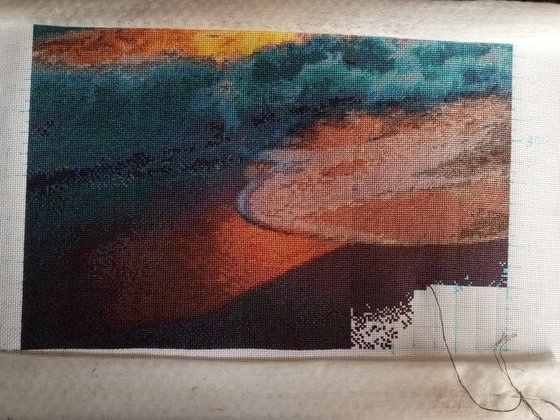 Этап процесса «Закат на море»