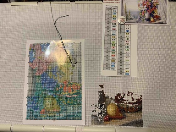 Этап процесса «Натюрморт "Букет"»