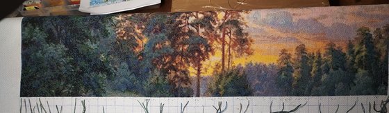 Этап процесса «Закат у реки.»