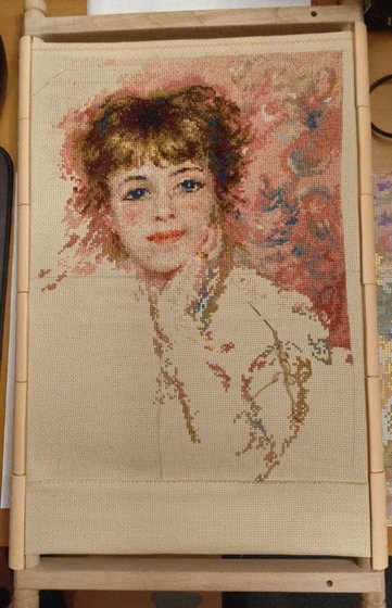 Этап процесса «Портрет Жанны Самари»