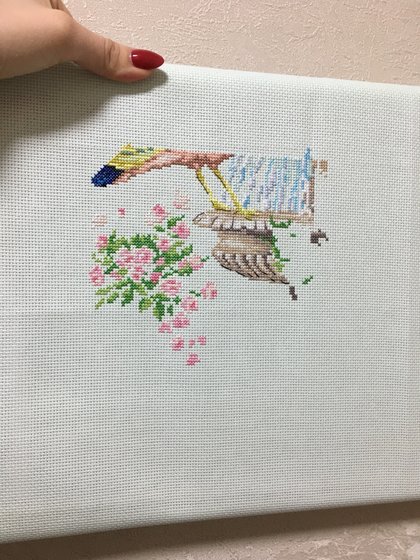 Этап процесса «Чудесная игла. "Павлины"»