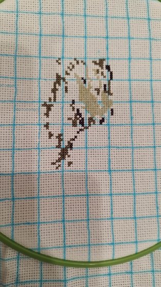 Этап процесса «Зимний кот в шапке»