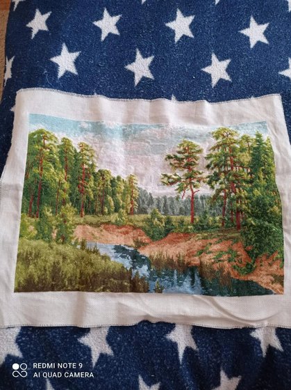 Этап процесса «Родные берега по мотивам картины С.Басова»